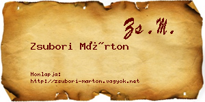 Zsubori Márton névjegykártya
