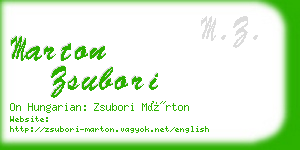 marton zsubori business card